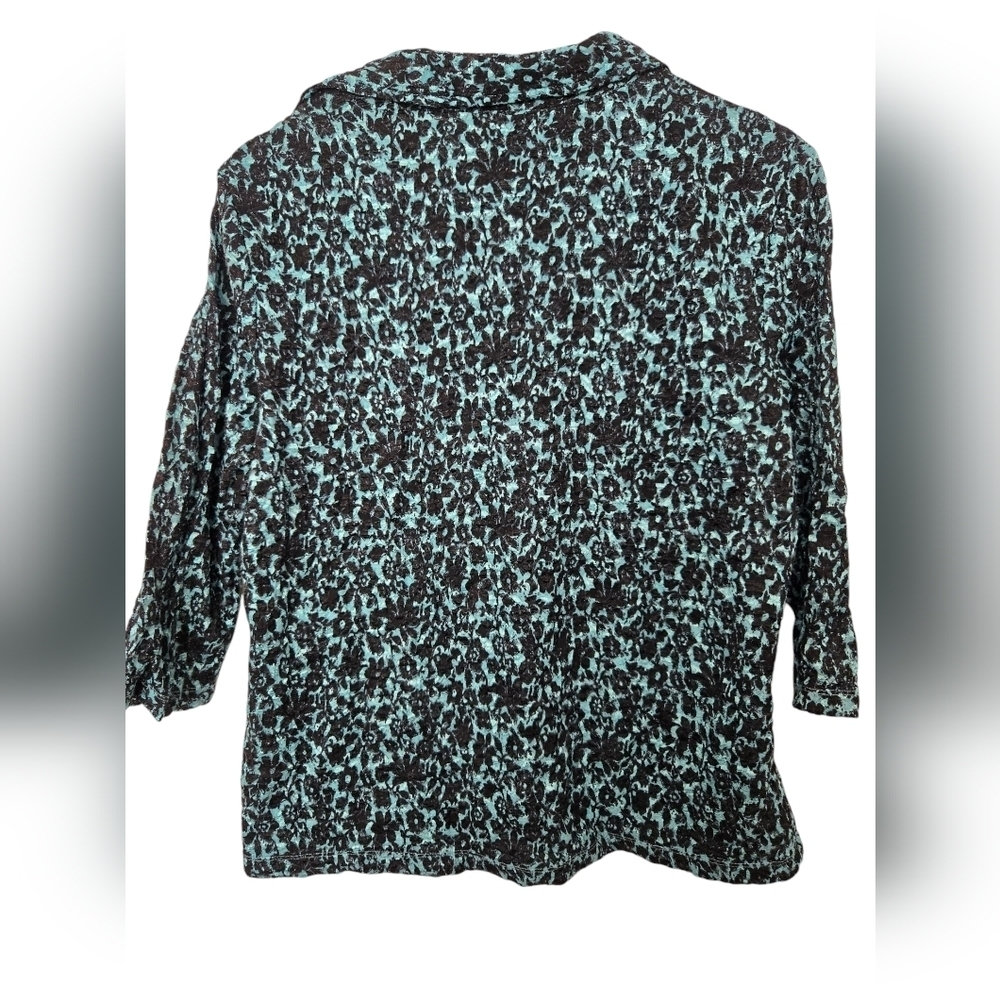 Style & Co Blue and Black Lace Blouse Size 1X - Picture 2 of 3